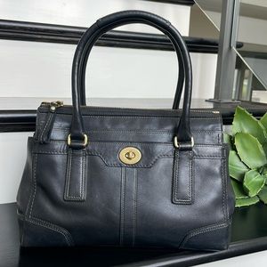 Coach genuine, leather Hampton, satchel, handbag, purse, black